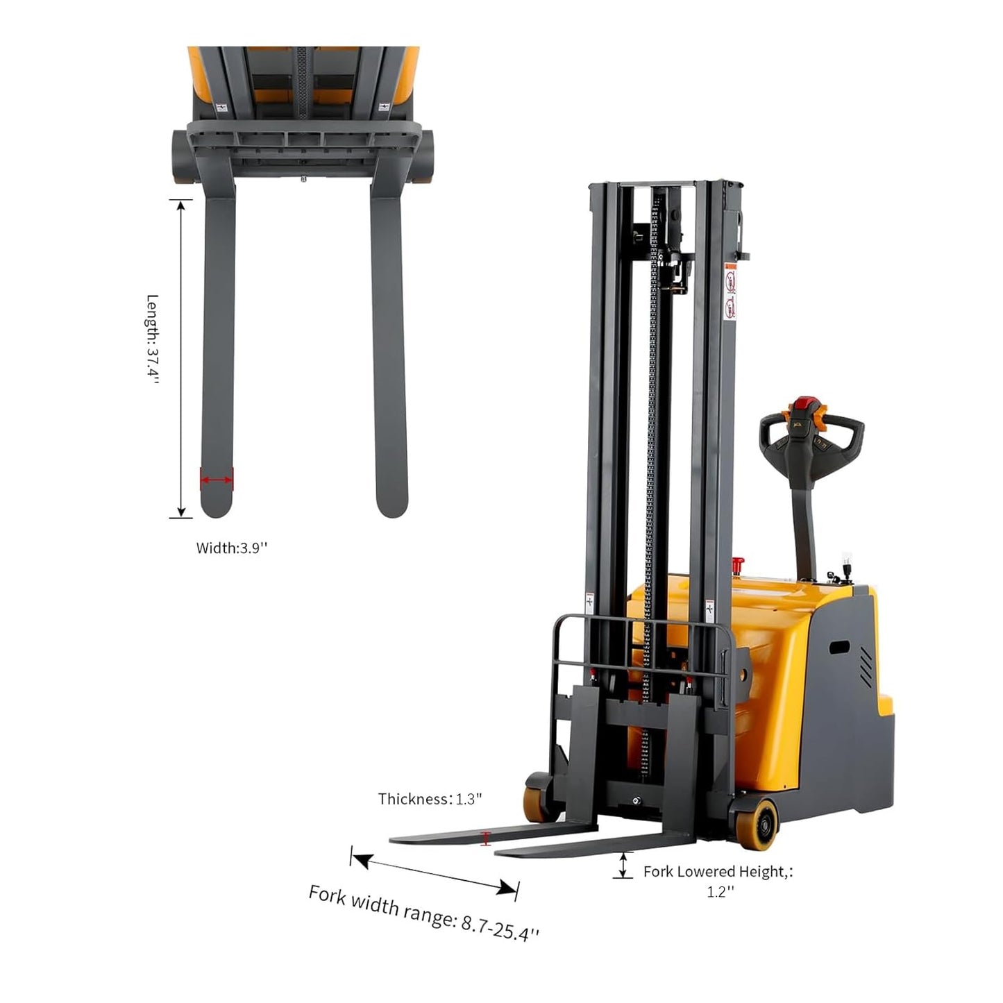 APOLLOLIFT 118" High Counterbalanced Electric Stacker 1200Lbs Capacity Material Lift