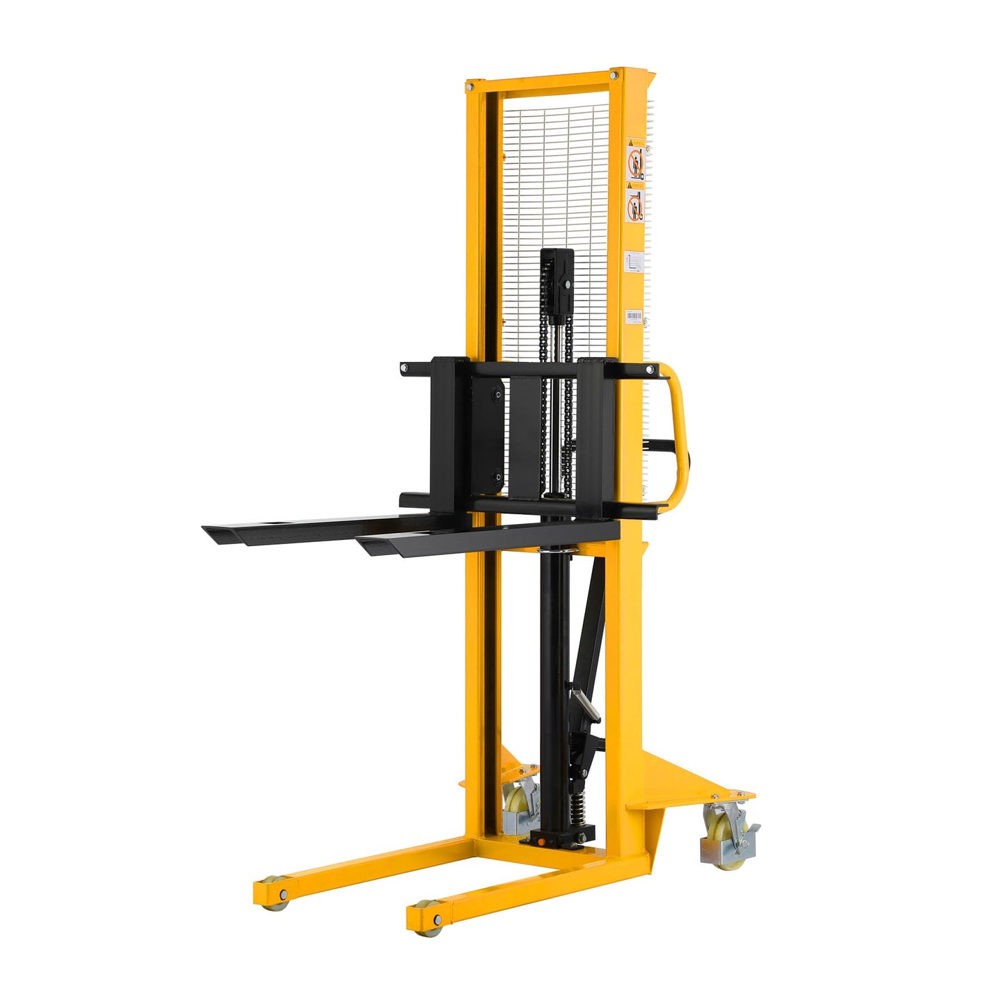 APOLLO Manual Stacker Hand Pallet Forklift 1100lbs Capacity 63" Lifting Height with Fixed Legs and Adjustable Forks Only Suitable for EU Pallets