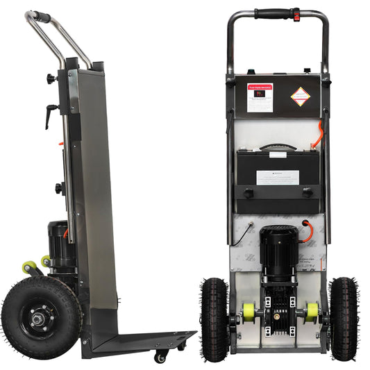 HITUGU Electric Stair Climbing Hand Trucks Dolly Cart for Moving, 880lb Heavy Duty Folding Stair Climber Cart Hand Trolley Motor Battery Powered for Furniture Family Logistics Warehouse