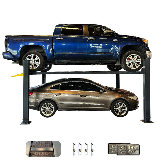 KATOOL 8500 lbs 4-Post Portable Storage Service Car Lift with Casters Kits Extra Tall Extra Long Extra Wide 4-Post Portable Storage Service Lift Home Parking Lift 36 Months Part Replacement