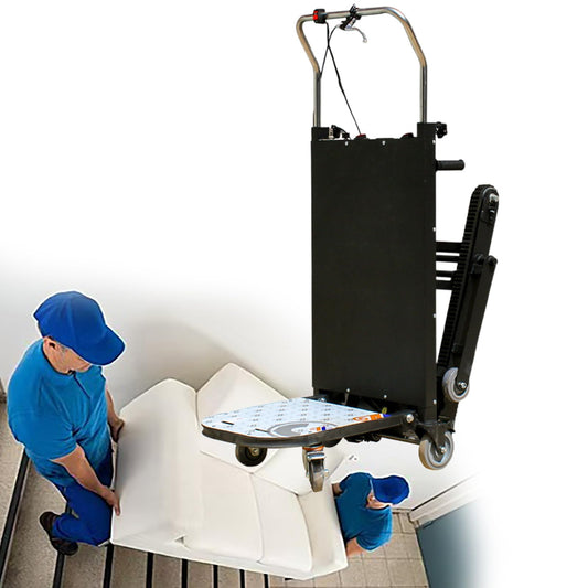 GESAIDES Electric Stair Climbing Hand Trucks Dolly Cart for Moving 500kg Capacity Heavy Duty Folding Stair Climber Cart, for Furniture Family Logistics Warehouse