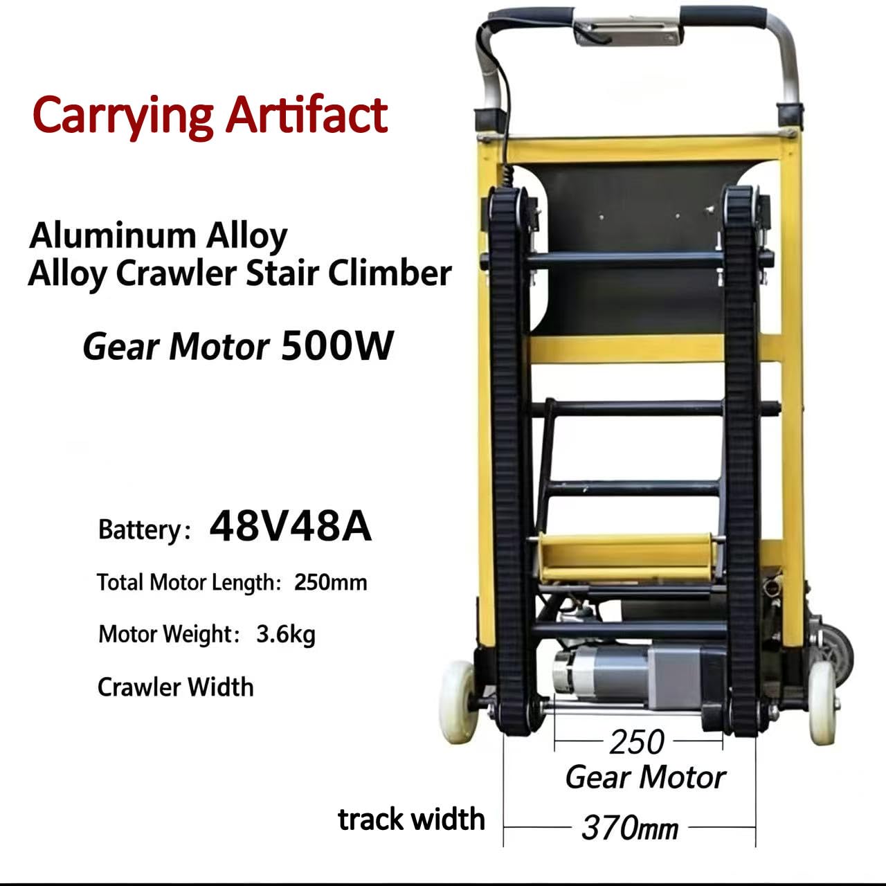 Electric Stair Climbing Cart, Motorized Stair Climber Hand Truck for Moving Heavy Loads Up and Down Stairs