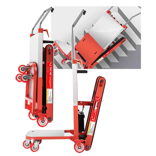 Powered Stair Climbing Hand Truck, Powered Stair Climbing Hand Trucks for Moving, Lightweight Aluminum Hand Trolley Cart Furniture Electric Stair Climber 200kg~500kg Capacity,Orange,24V 26AH