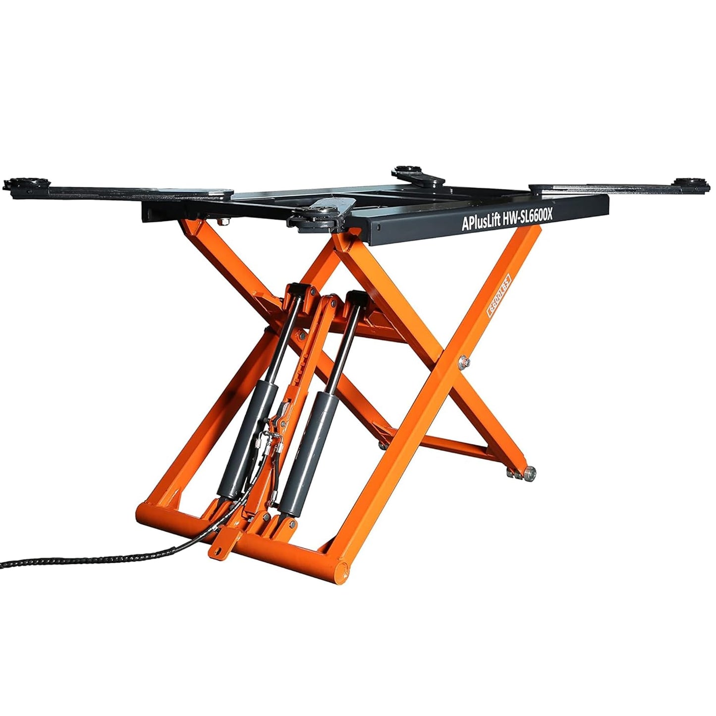 APlusLift 6600LB Portable Mid-Rise Scissor Lift 110V Power HW-SL6600X with 5 Year Structural Warranty