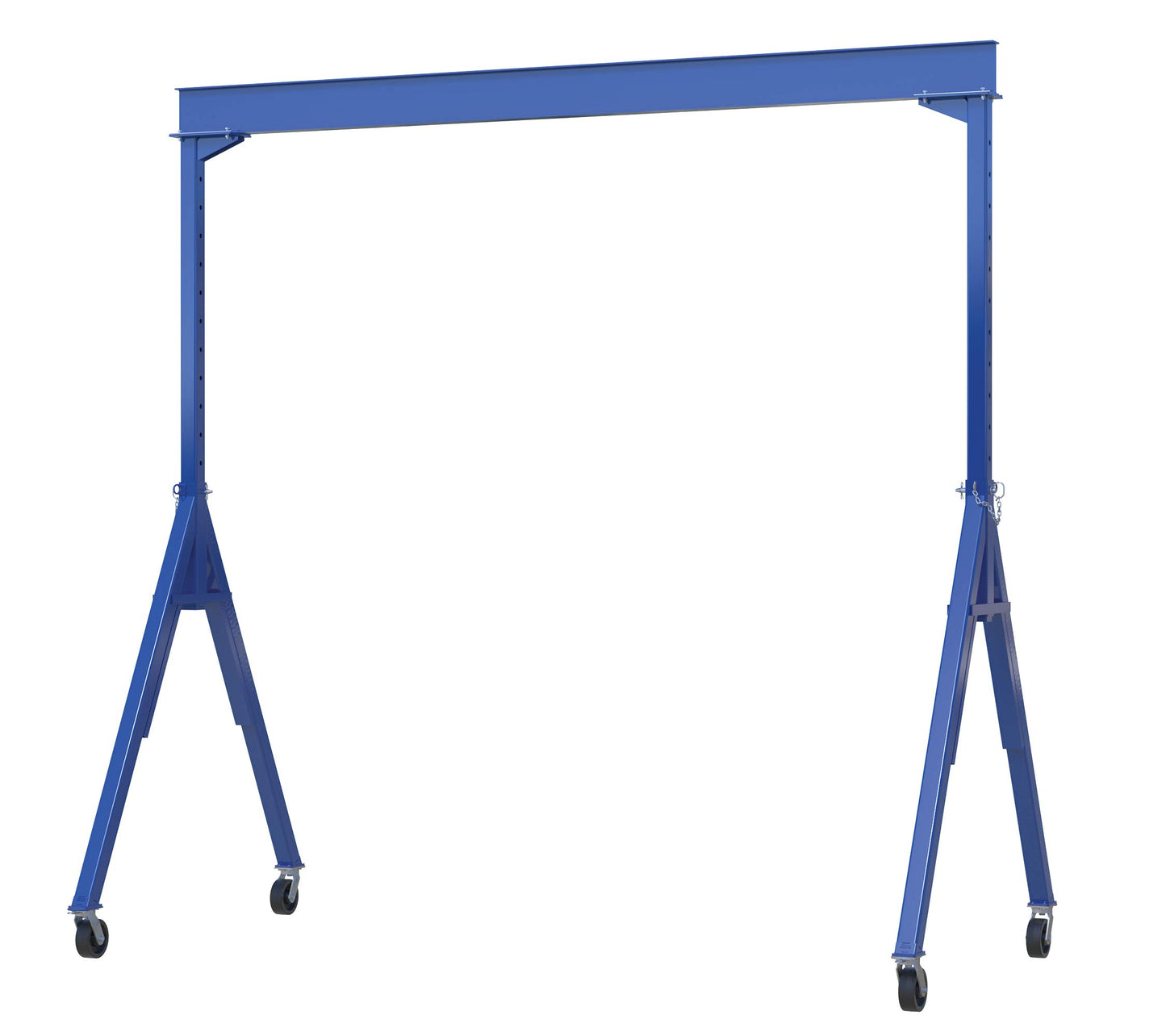 Vestil AHS-6-15-16 Steel Adjustable Height Gantry Crane with Phenolic Casters 15 Ft. Wide x 16 Ft. Max Usable Height 6,000 Lb. Capacity Blue