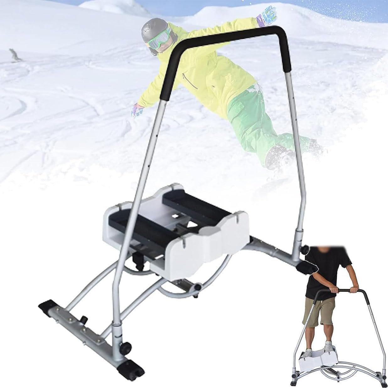 CUTPOIY Indoor Ski Exercise Machine, Beginner Gym Waist Strength Training, Aerobic Fitness Equipment, Strength and Balance Training Tool Set