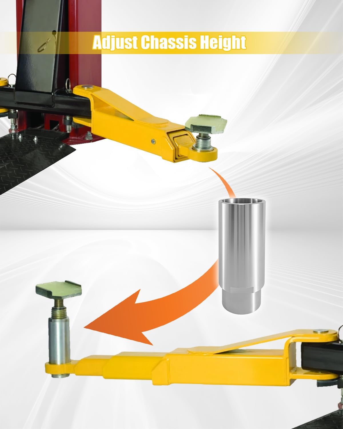 Stack Truck Adapter Kit Fit for Challenger Lift CL9 CL10 E10 VS10 X10 SA10x 10K 12K 2-Post Inground Car Lifts Replace 10315,Includes 4PC 3" and 2PC 6" Stack Adapters with Organizer 2-3/8" Pin Dia