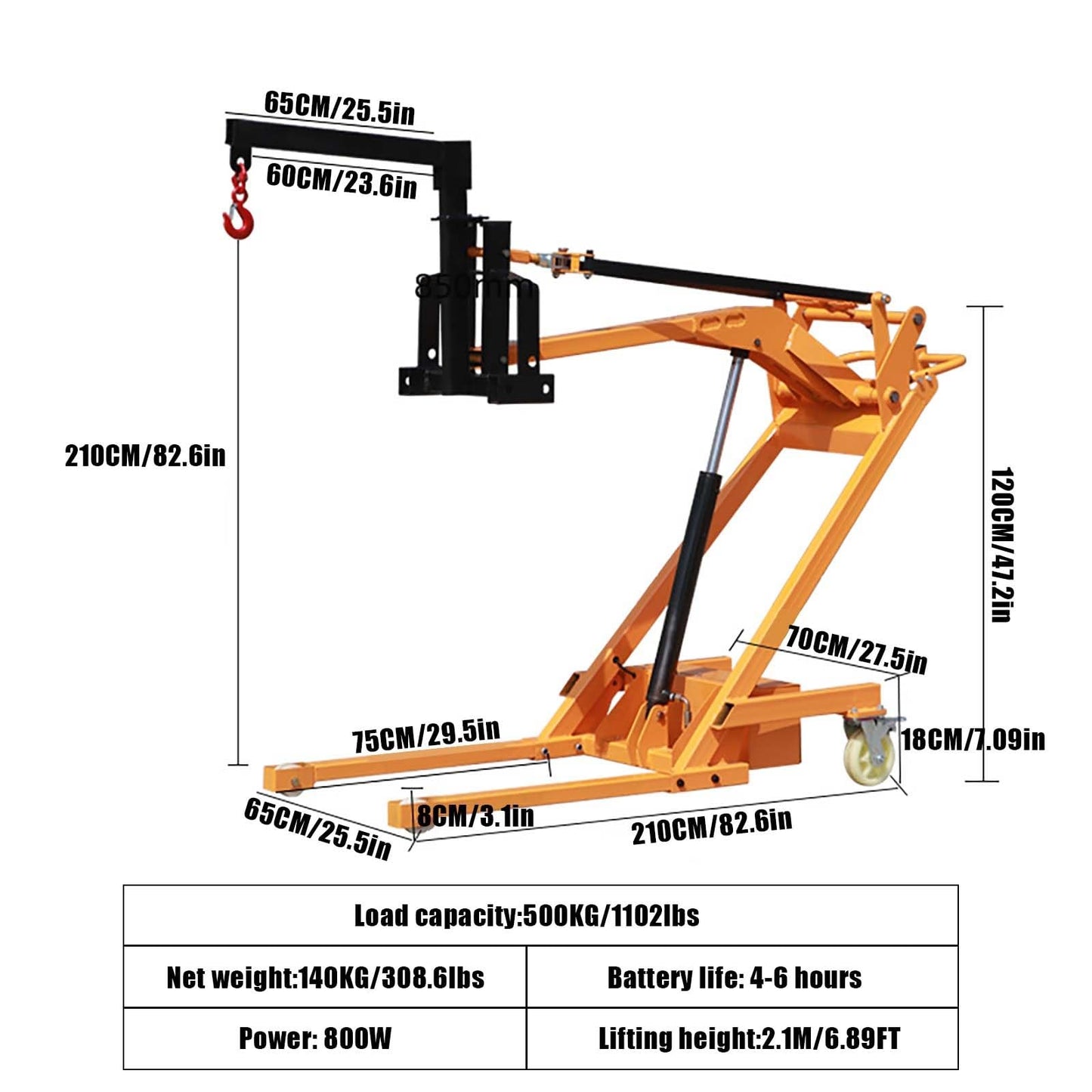 Full Electric Stacker,Portable Articulated Forklift,Foldable Hydraulic Lift Push Forklift,Adjustable Fork Material Handler(Forklift Hook Style,500KG)