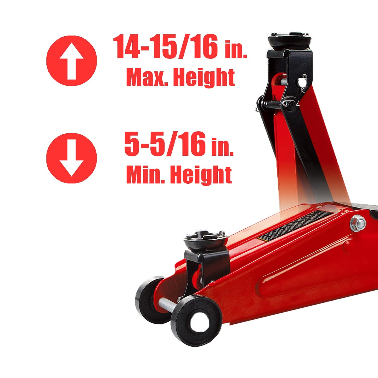 BIG RED T825013S1 Torin Hydraulic Trolley Floor Service/Floor with Blow Mold Carrying Storage Case, 2.5 Ton (5,000 lb) Capacity, Red