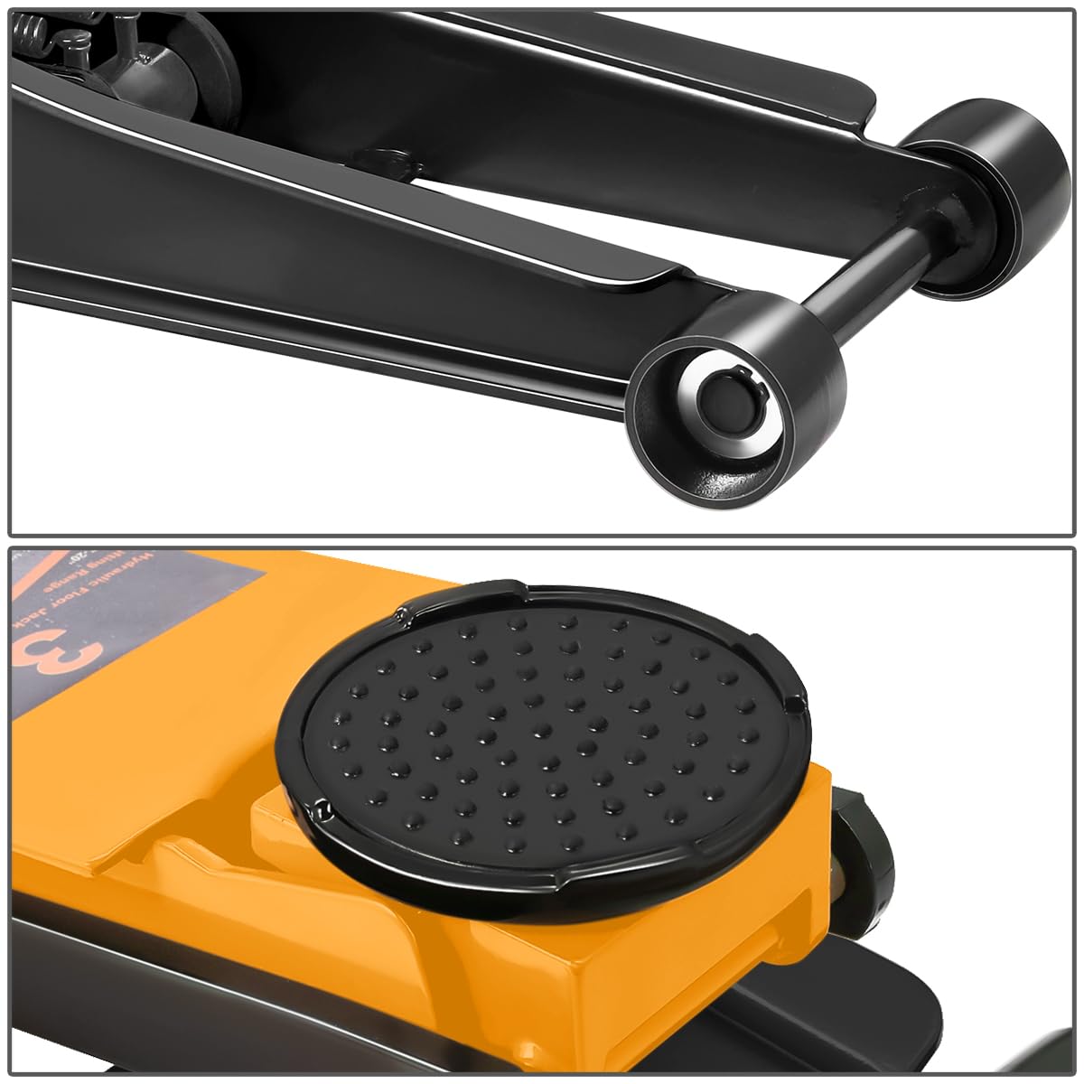 DNA Motoring Low Profile Hydraulic Trolley Service/Floor Jack, 3 Ton (6000 lbs) Capacity Heavy Duty Hydraulic Car Jack, Lifting Range 3"-20", Orange, TOOLS-00475-OG