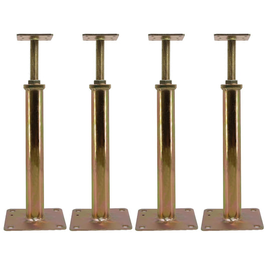 4 Pack Adjustable House Floor Jacks – 16"-20" Heavy Duty House Jacks for Leveling, Steel Support Posts for Beams, Decks, Crawl Spaces, Basements-Bronze