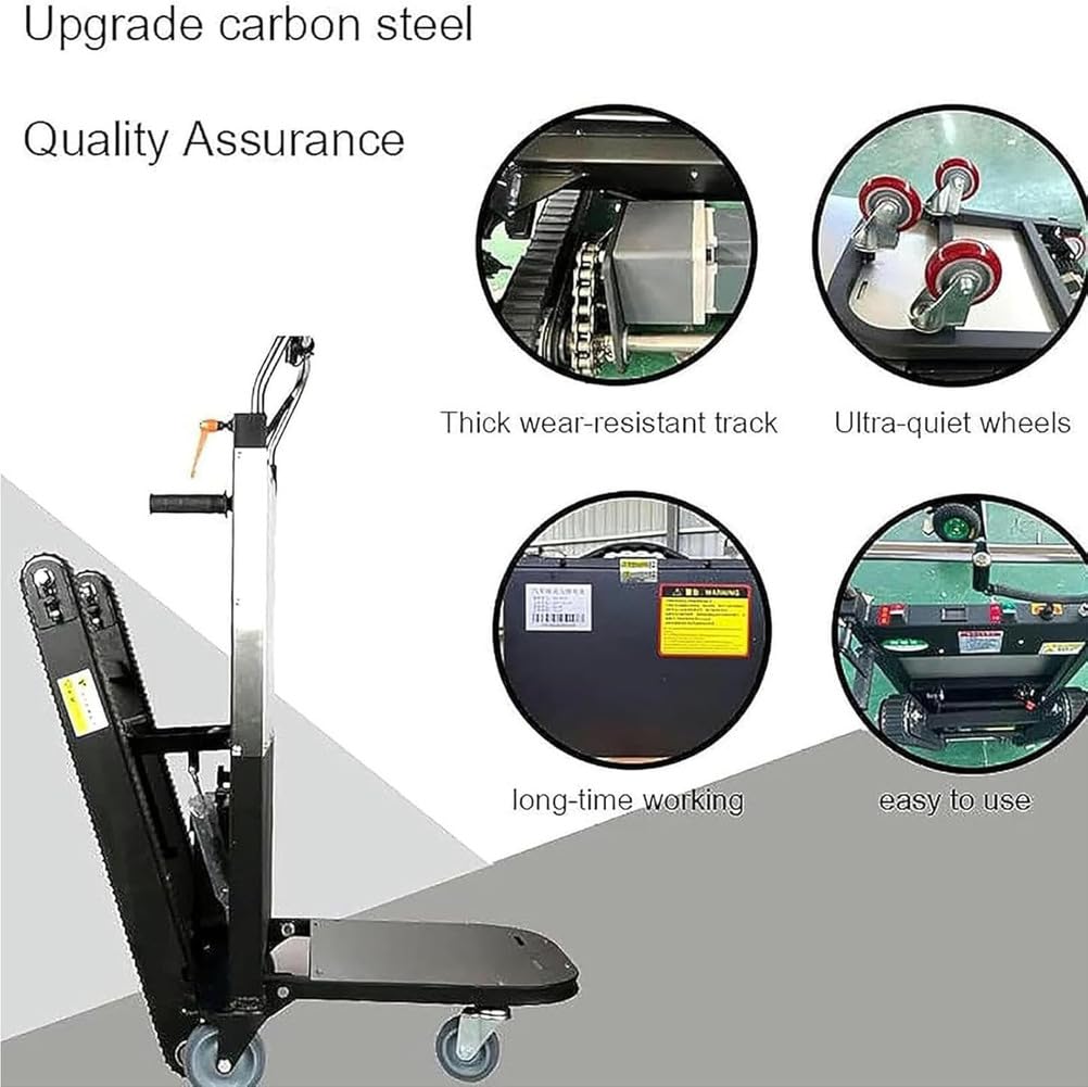 Electric Stair Climber Heavy Object Sack Truck Removable Battery Load Capacity for Straight Curved Stairs Effortless Heavy Load Transport Electric Stair Climbing (K)