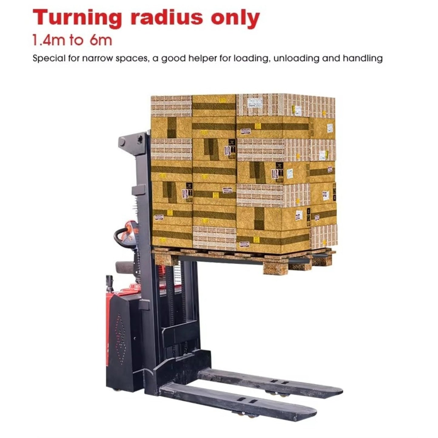 Full Electric Pallet Jack Stacker 1000kg 1500kg 3000mm Lift Height Adjustable Fork Hand Push Stacker for Workshop Material Handling and Pallet Stacking
