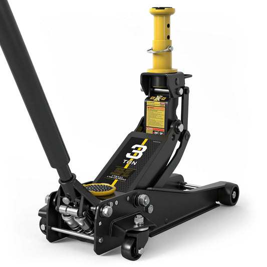 YELLOW JACKET Foldable Floor Jack 3 Ton Low and High Profile Professional Service Jack with Dual Piston Quick Lift Pump, Home and Workshop Car Maintenance for Various Vehicles