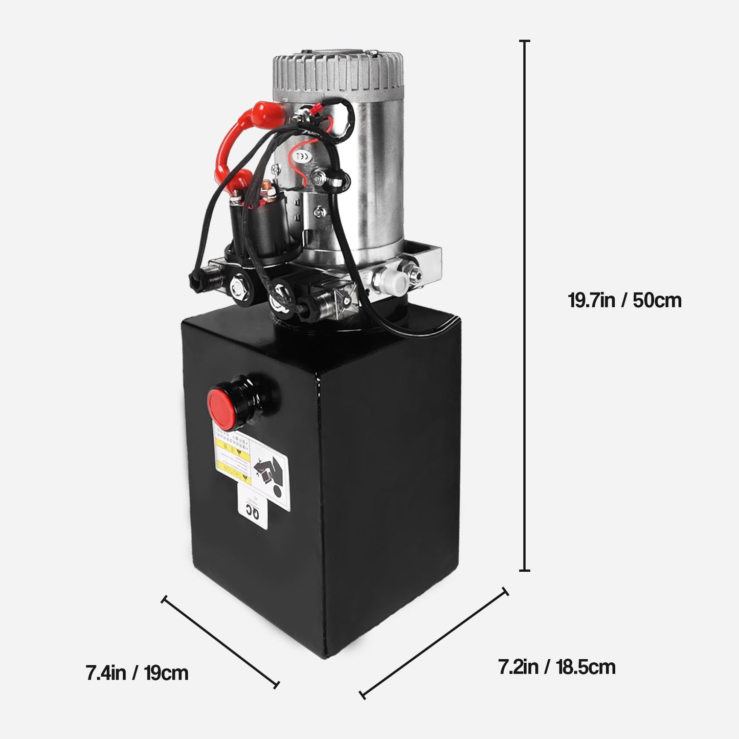 Doppy 8 Quart Hydraulic Power Unit,2 Gallon Double Acting Hydraulic Pump, 3200 PSI 12V DC Metal Reservoir Hydraulic Pump Unit for Dump Trailer Car Lifting Platforms