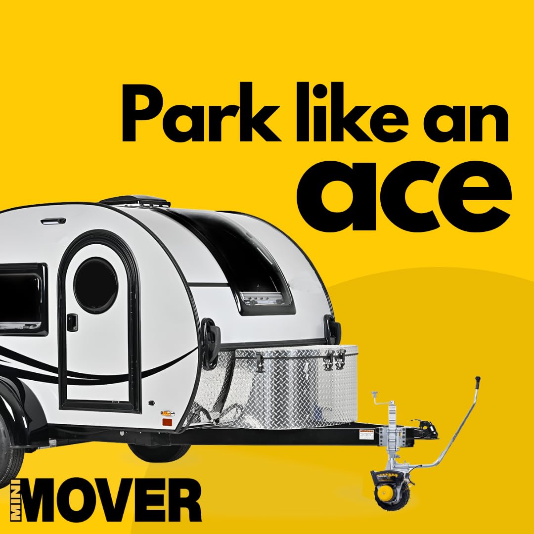 Novawinch Mini Mover 3-12V Electric Trailer Dolly - Motorized Jockey Wheel for Trailers up to 6000 lbs - Powered Forward and Reverse Steering Control - 8 Inch No Flat Tire - Clamp or Bolt Mount