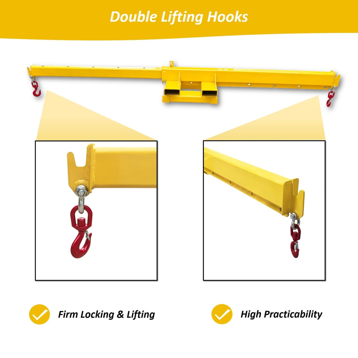 WYDDDARY 6613.87LB Transverse and Longitudinal Bidirectional Forklift Telescopic Boom Dual-Purpose Adjustable Mobile Crane Lifting Hoist Truss Jib Boom for Lifting and Hoisting