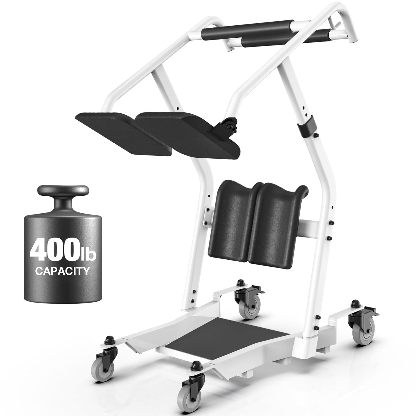 WHLICKS Stand Assist Lift, Sit to Stand Patient Transport Chair for Elderly, Lift Chair for Home Care Use Elderly Mobility Assist Transfer Device 5 Heights Adjustable for Seniors, Adults & Disabled