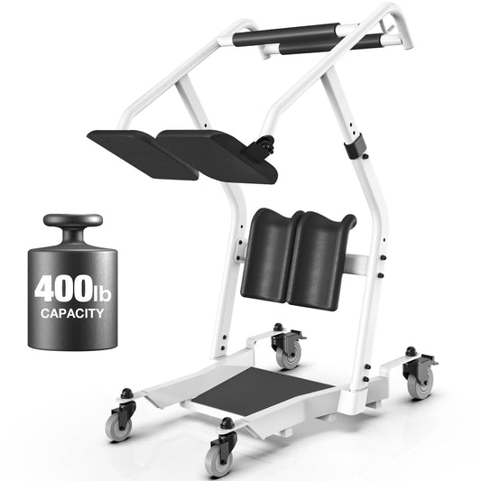 WHLICKS Stand Assist Lift, Sit to Stand Patient Transport Chair for Elderly, Lift Chair for Home Care Use Elderly Mobility Assist Transfer Device 5 Heights Adjustable for Seniors, Adults & Disabled