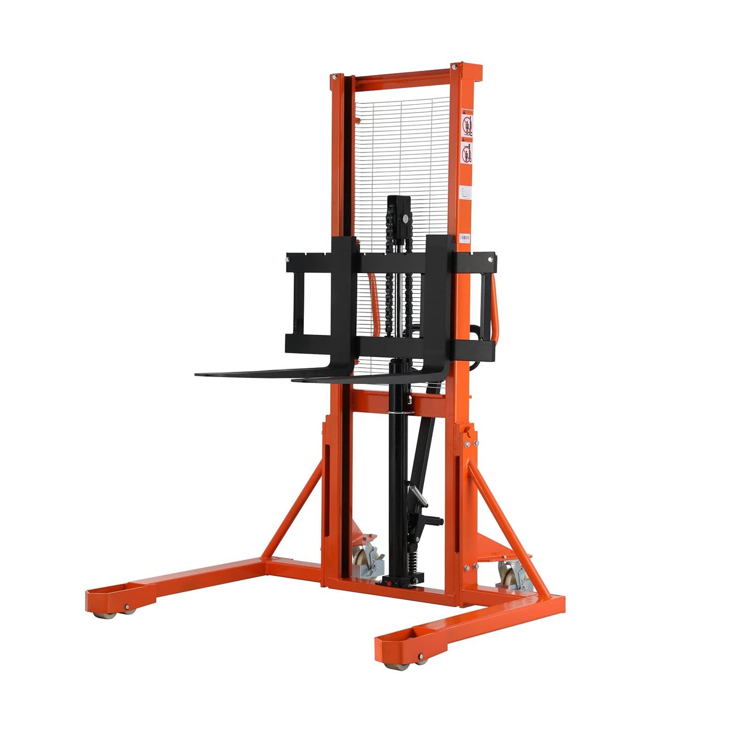 Tory Carrier Manual Pallet Stacker, Material Lift - 2200 lbs Capacity, 63" Lifting Height Pallet Lift Truck with Straddle Legs and Adjustable Forks