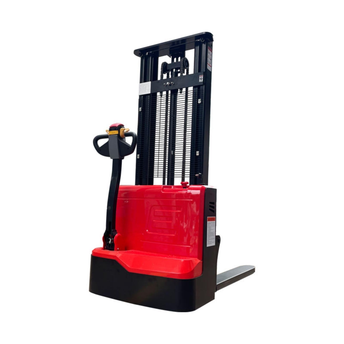 Electric Pallet Lift Equipment Stacker, Battery Powered Forklift Stacking Machine, Walk Behind Hydraulic Lift Truck, Warehouse Stacking Equipment, Material Handling System