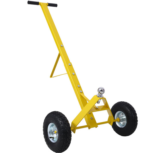 Heavy-Duty Steel Trailer Dolly - 600 Lb Load Capacity, Pneumatic Wheels, 44" Handle for Easy Maneuvering of Boat, Utility, and Jet Ski Trailers (Yellow)