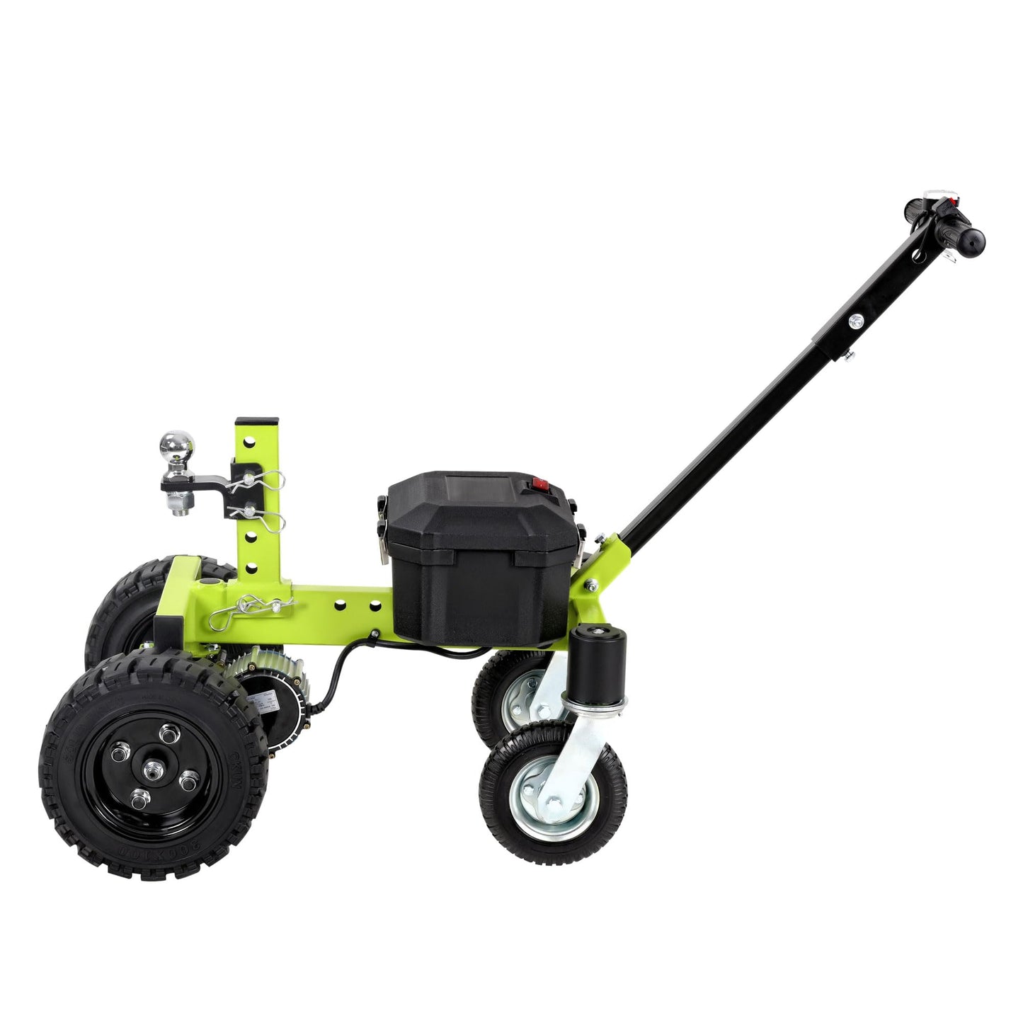 Tow Tuff Electric Trailer Dolly, 24V 800W Motor with Adjustable Hitch Height, 4-Wheel Design for Boat, Cargo, and Utility Trailers, 4500 Lb Cap, Green