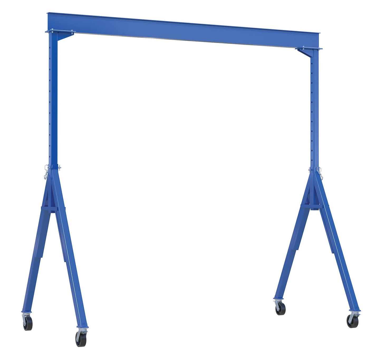 Vestil AHS-8-15-14-TLC Adj HT Steel Gantry Crane 8K 15X14 TL Casters, Blue