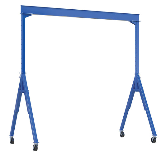 Vestil AHS-8-15-14-TLC Adj HT Steel Gantry Crane 8K 15X14 TL Casters, Blue