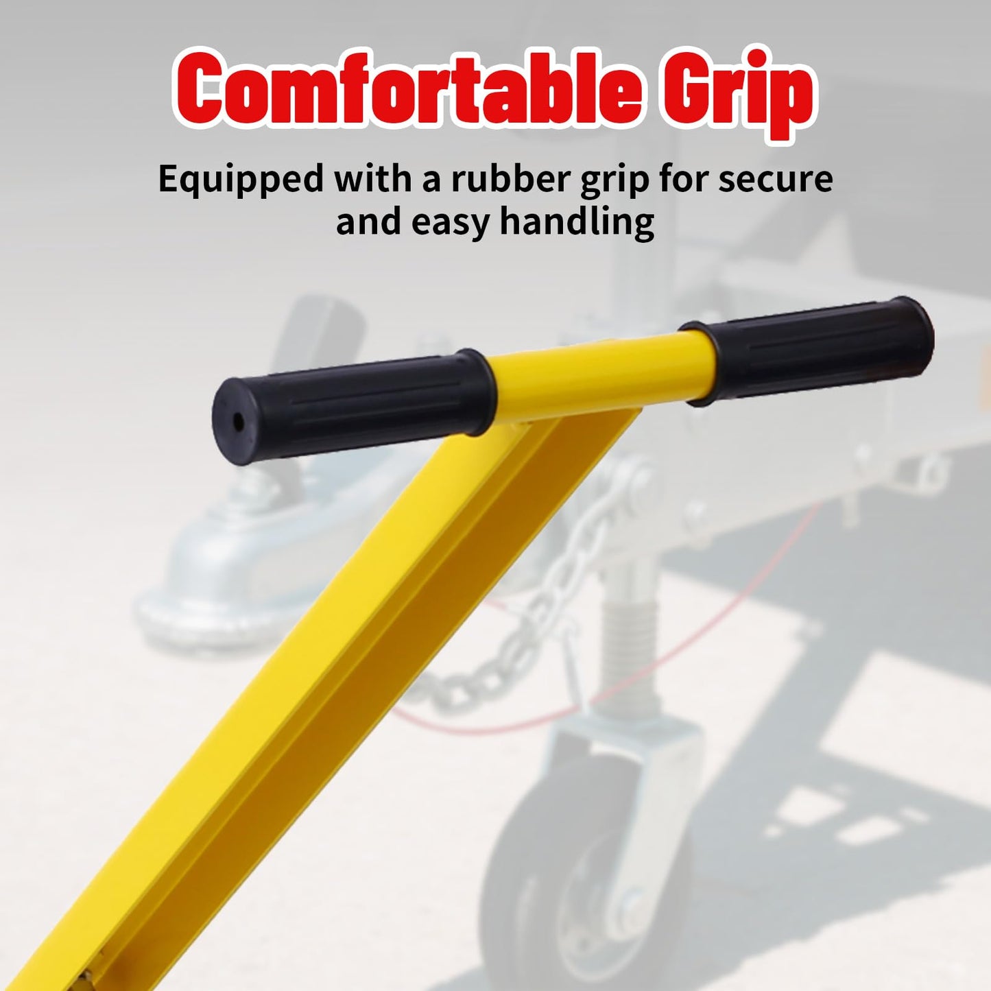 S.Walt 600 LB Load Capacity Trailer Dolly, Heavy Duty 2-Wheel Hand Trailer Mover with 1-7/8" Hitch Ball, Dual 10” Pneumatic Tires for RV, Boat & Utility Trailers, Yellow