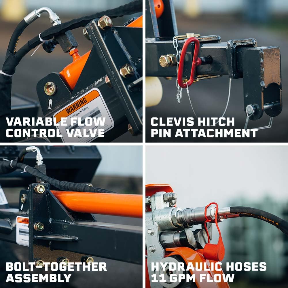 Titan Attachments Telescoping Hydraulic Truss Boom Jib Crane, Hydraulic Boom Pole Extends 26 FT, Fits Skid Steer SSQA, Lift Hay Bales, Trusses, Beams, & More, Accessories for Skid Steers