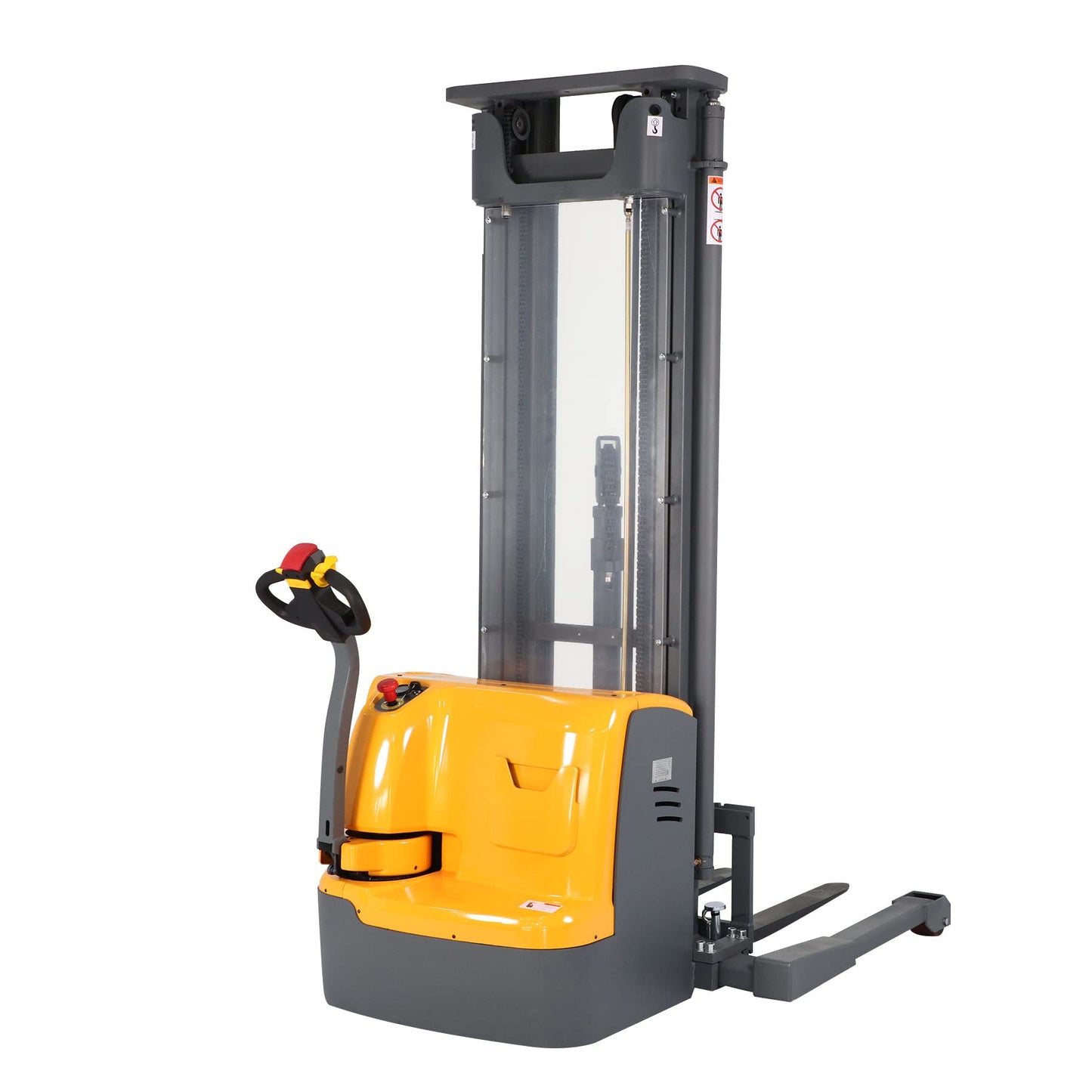 APOLLOLIFT Fully Powered Drive and Lift Electric Stacker with Straddle Legs 3300 lbs Capacity 177" Lift Height, Adjustable Forks Material Lift