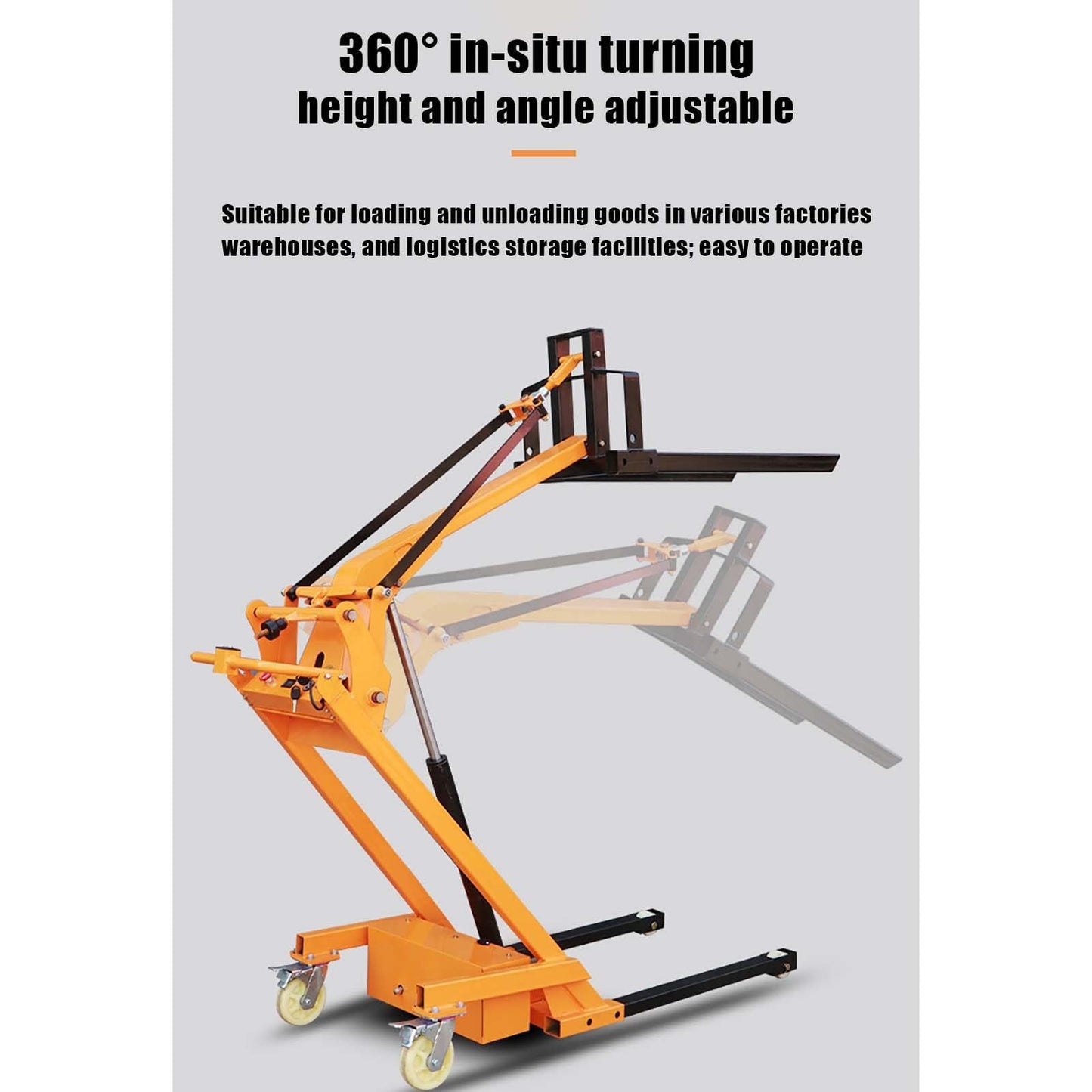 Full Electric Stacker,Portable Articulated Forklift,Foldable Hydraulic Lift Push Forklift,Adjustable Fork Material Handler(Forklift Hook Style,700KG)