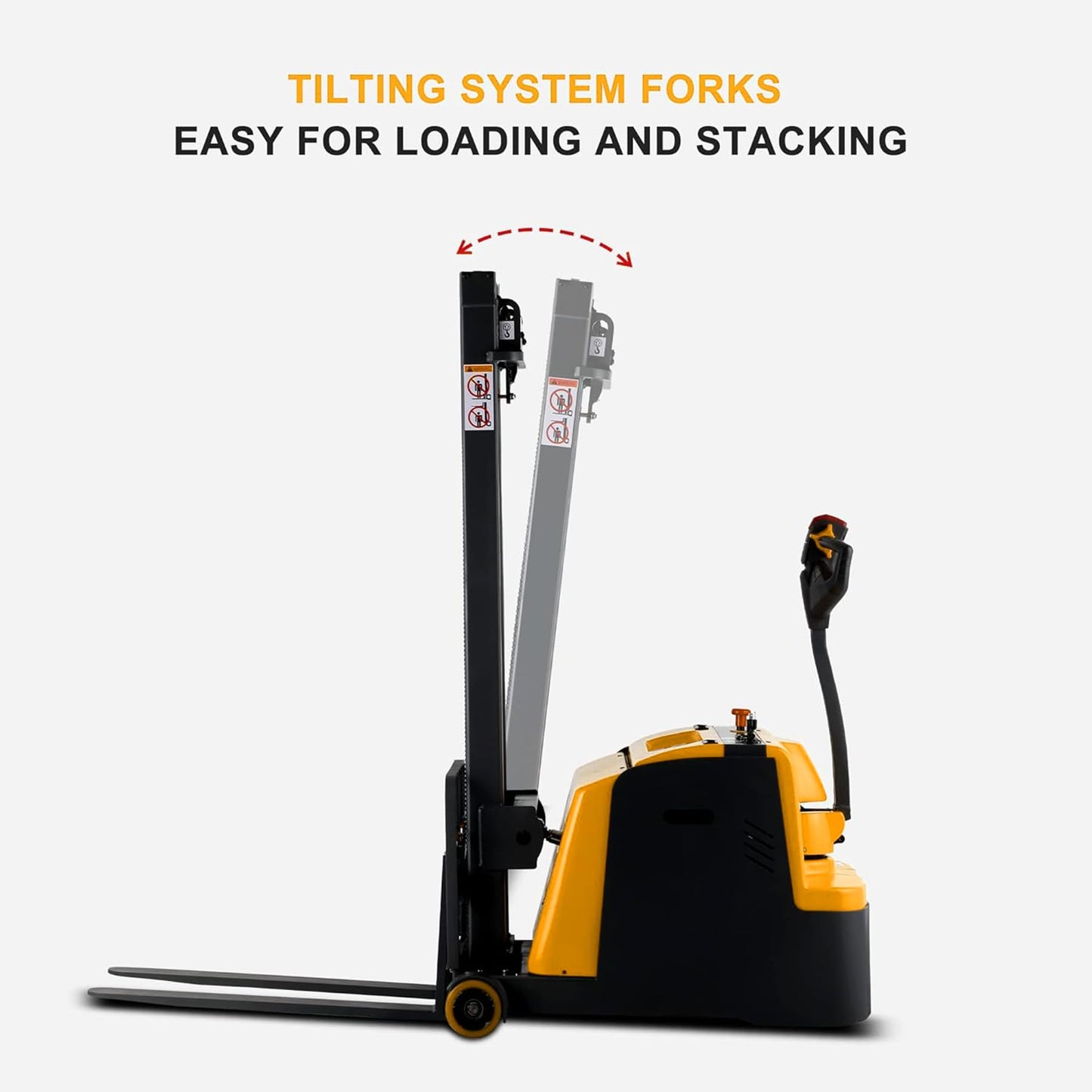 Tory Carrier Forklift Full Electric,Material Lift Counterbalanced Stacker,Pallet Lift 118”Height 1200lbs Capacity