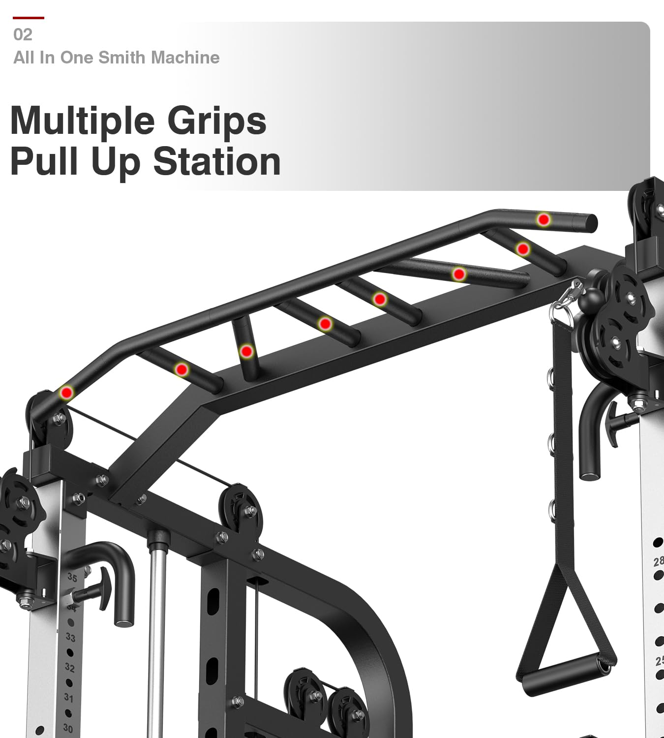 DONOW Smith Machine with Weight Stacks, Multi Function Home Gym System Training Power Cage Squat Rack Dual Cable Crossover Machine All in One