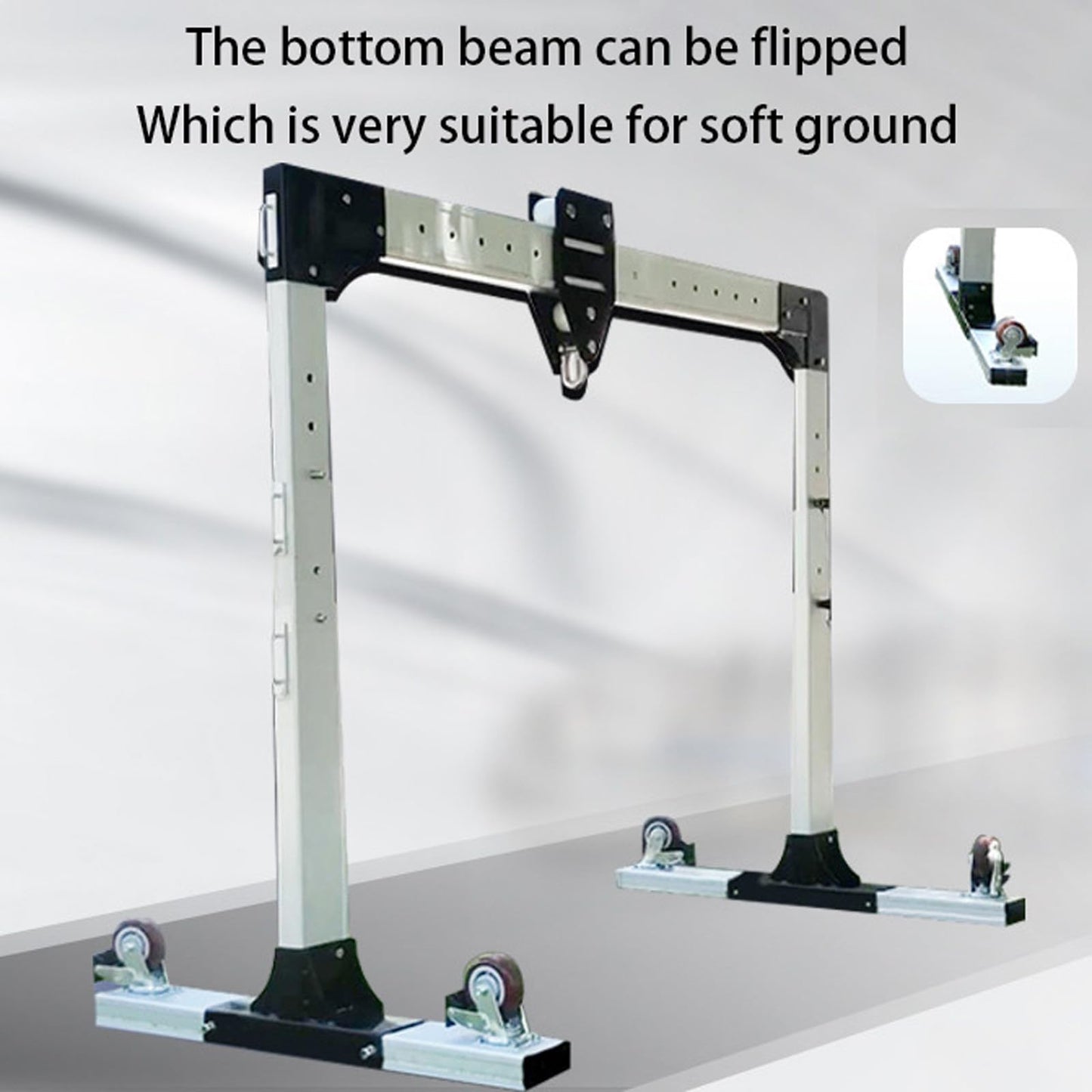 Portable Aluminum Gantry Crane, 2000GK/4400LBS Adjustable Shop Lift Hoist, 5.3-7.5FT Overall Beam and 4.9-9.5 FT Tall 2 Post Lift