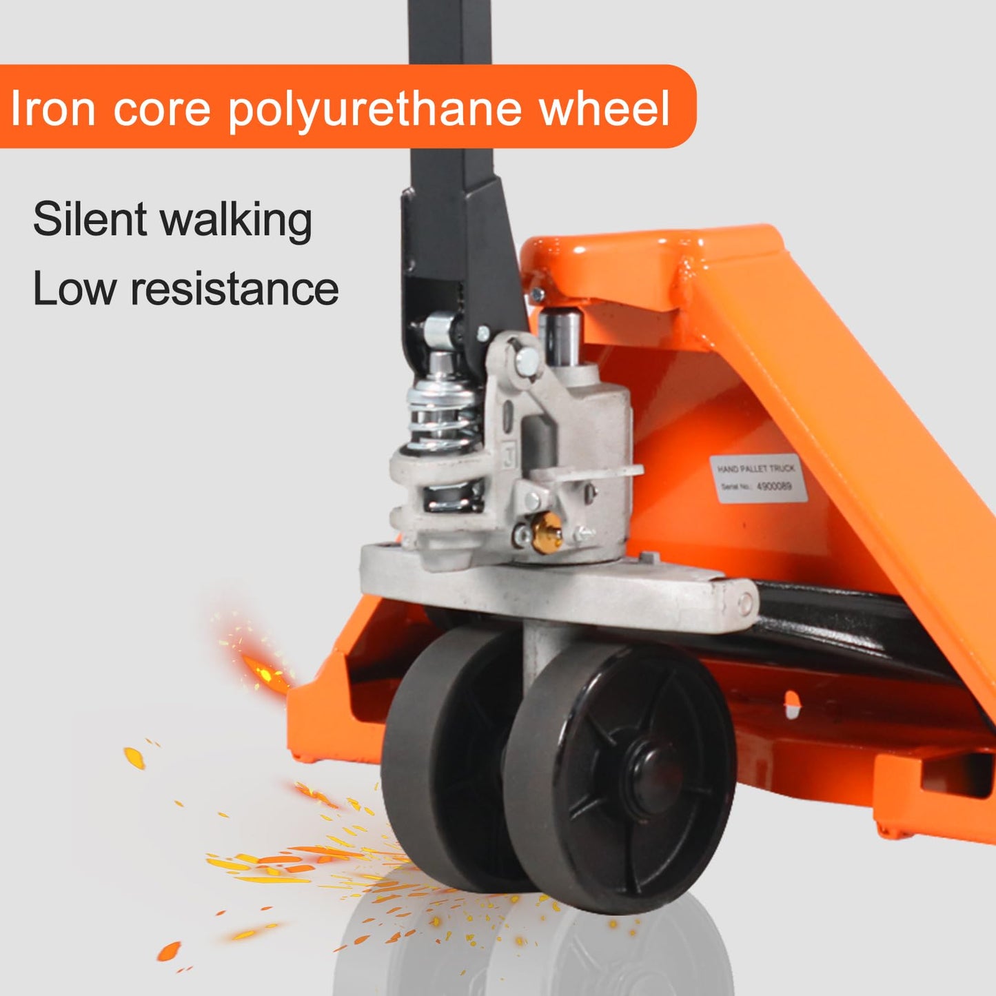 Tory Carrier Hand Pallet Jack 6600 lbs Capacity,Pallet Truck 48" Length x 27" Width Fork, Orange