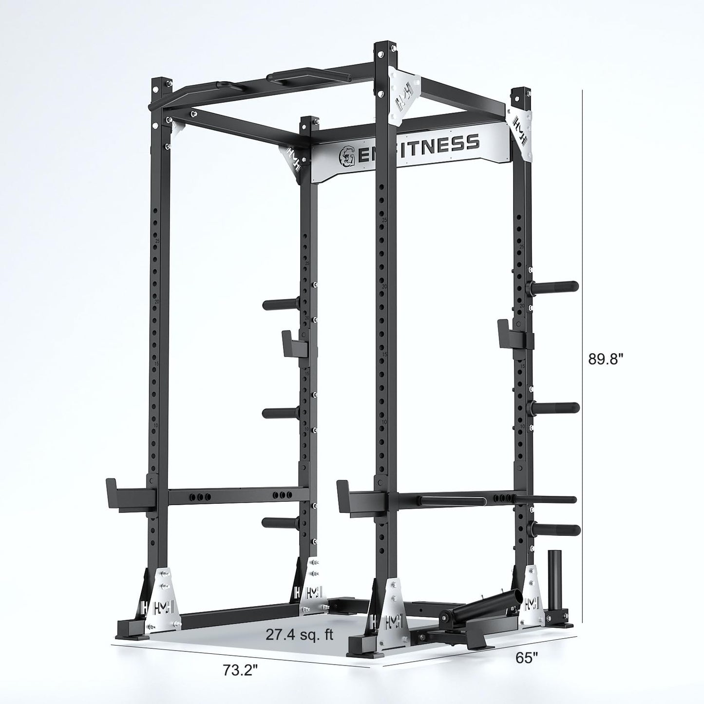 JZOPIDL X8 Power Cage with Optional LAT Pull Down/Cable Crossover/Smith Machine System, 3000LB Squat Rack for Home & Garage Gym, with Weight Storage Rack and More Training Attachments