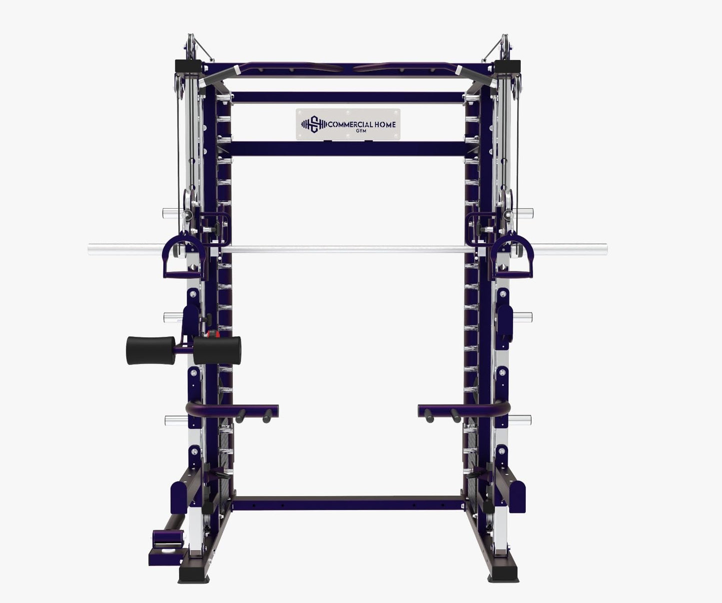 2025 Commercial Home Gym Smith Machine 2.0 - Smith Machine w/ Cross Cables - Built in 352 lbs Stack Weights - Midnight (Black w/ Hint of Purple) - Standard