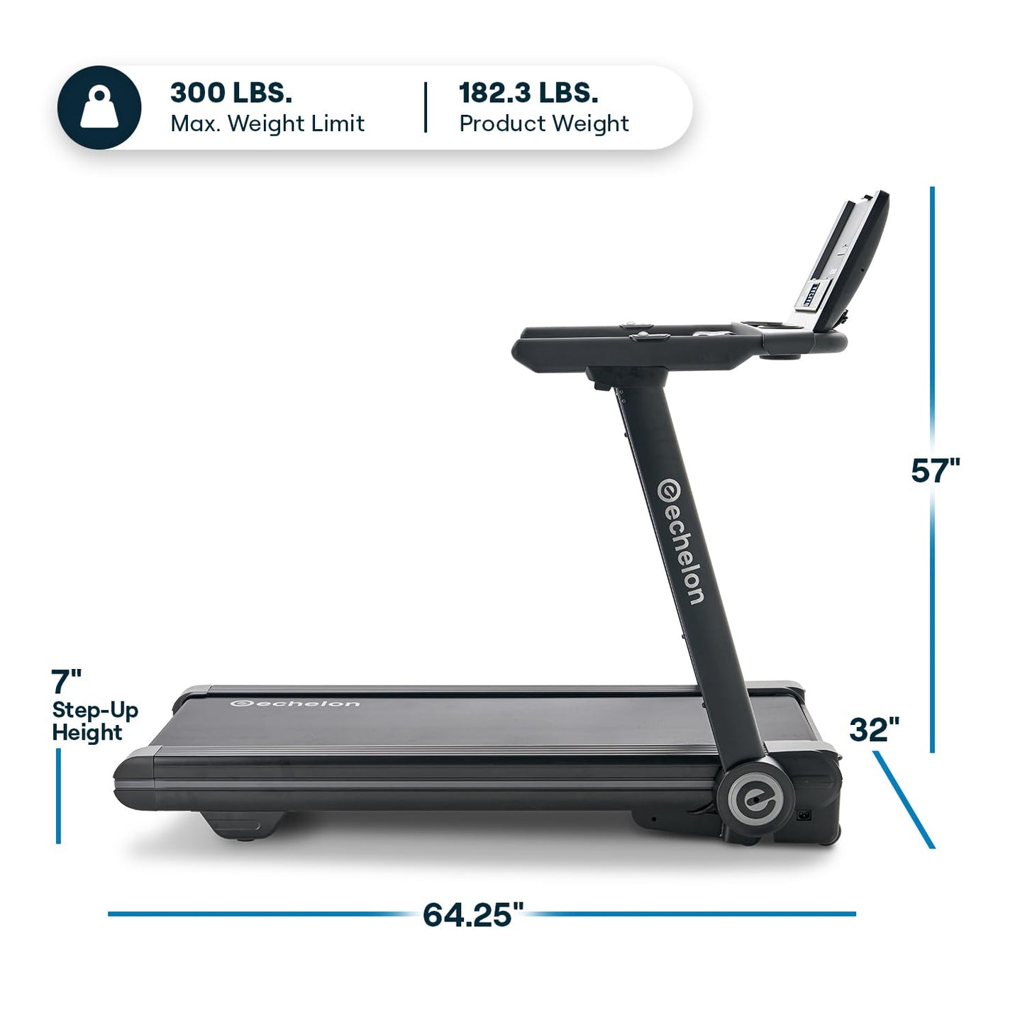Echelon Stride-6 Smart Foldable Treadmill with 10" HD Touchscreen 3.0 CHP Motor 12 Incline Levels Quiet Folding Running Machine for Home Gym Fitness