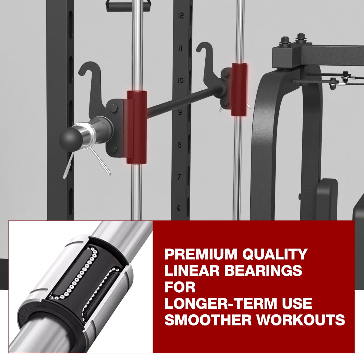 FAGUS Black Smith Machine Power Rack with Cable Crossover System & Chest Fly Station, 360° Landmine, T-Bar Row Handle, Tricep Rope, Ankle Strap, Safety Arms, Band Pegs and More Training Attachment