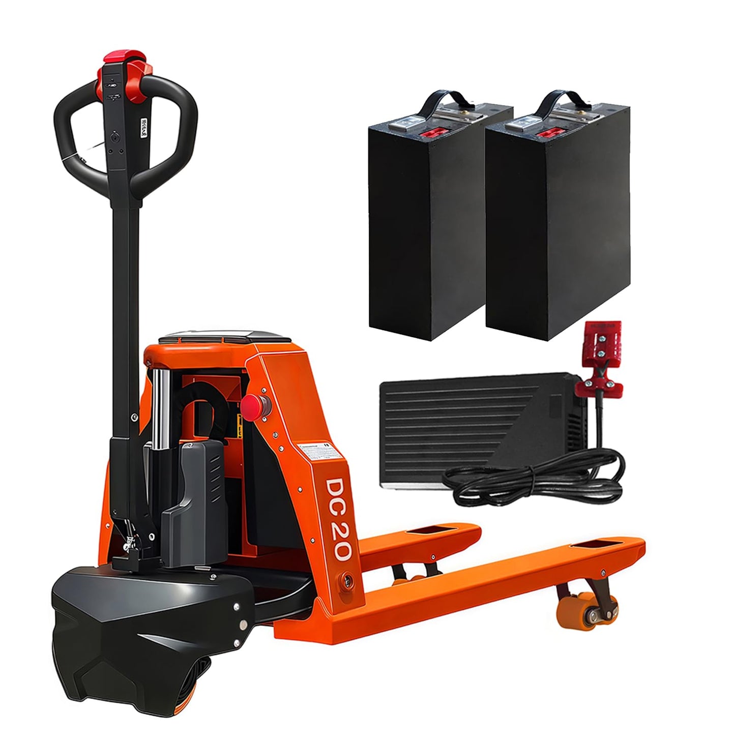 MBOIFEA Full Electric Pallet Jack 4400lbs Capacity, 48V 20Ah Lithium Powered Pallet Truck 48" x27" Fork Size, 6-Hour Working Time Pallet Lift Trucks for Warehouse Material Handling with Extra Battery