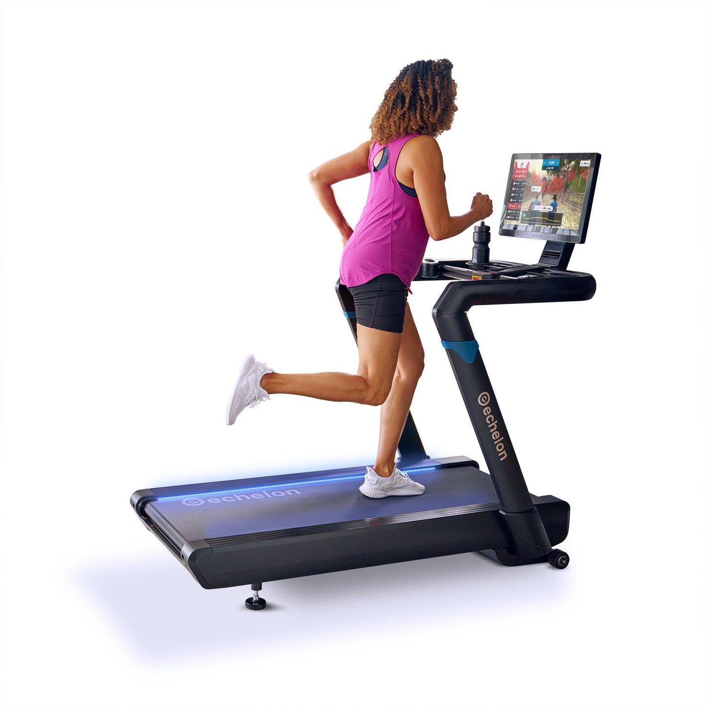 Echelon Stride 8S Smart Foldable Treadmill | 22 Inch HD Touchscreen 3.75 HP Quiet Motor 12 Incline Levels Bluetooth LED Light Auto Fold Running Machine for Home Gym Fitness Workout Equipment