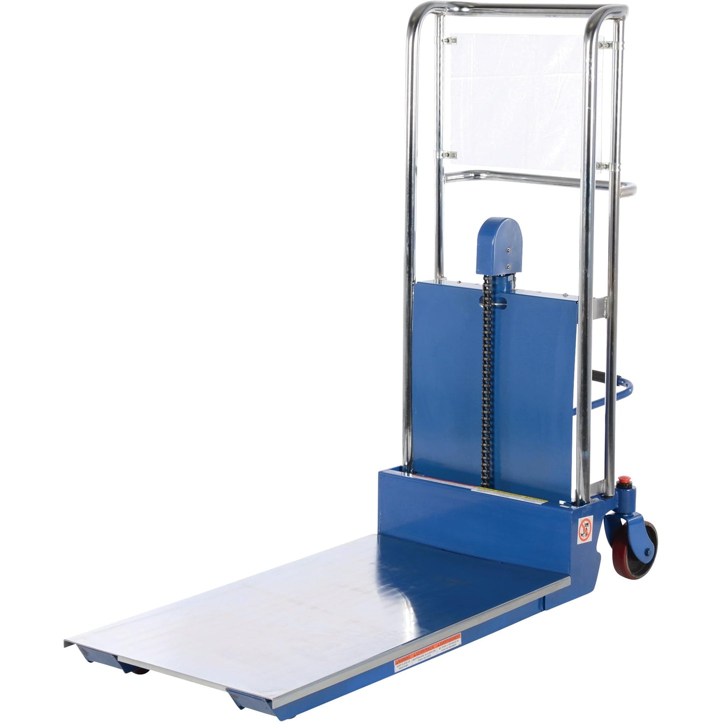 Vestil PMPS-60-AC Steel Pallet Master/Server Stacker 115 Volt AC Powered 60 in. Raised Height 4,000 Lb. Capacity Blue