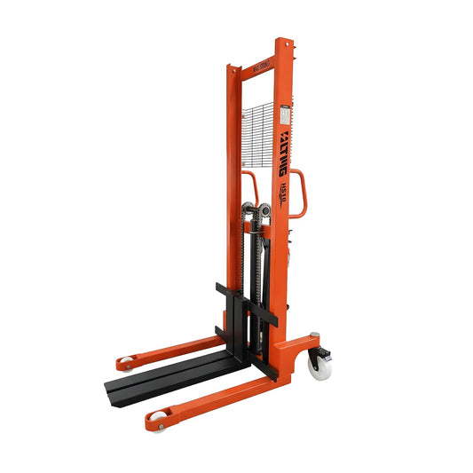 LTMG Manual Stacker Hand Pallet Forklift 2200 lbs Capacity Hydraulic Material Lift 62.99" Lift Height Multifunctional Pallet Truck Manual with Adjustable Forks