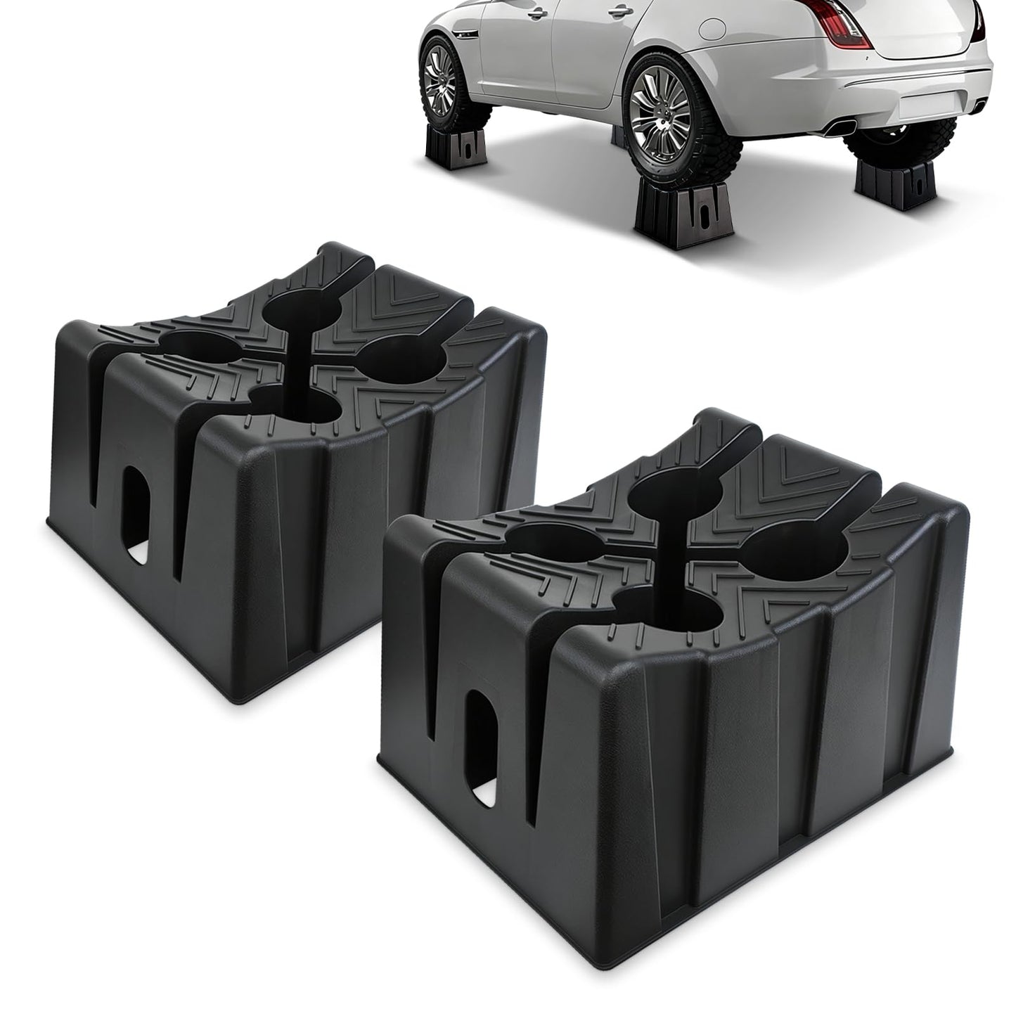 ROBLOCK 8" Car Lift Wheel Cradle for Vehicle Maintenance, Storage, Display, All-Around Wheel Cradles with Anti-Slip Texture for Garage, Car Show, Solid Support, Stackable Storage, Lightweight, 2 Pack
