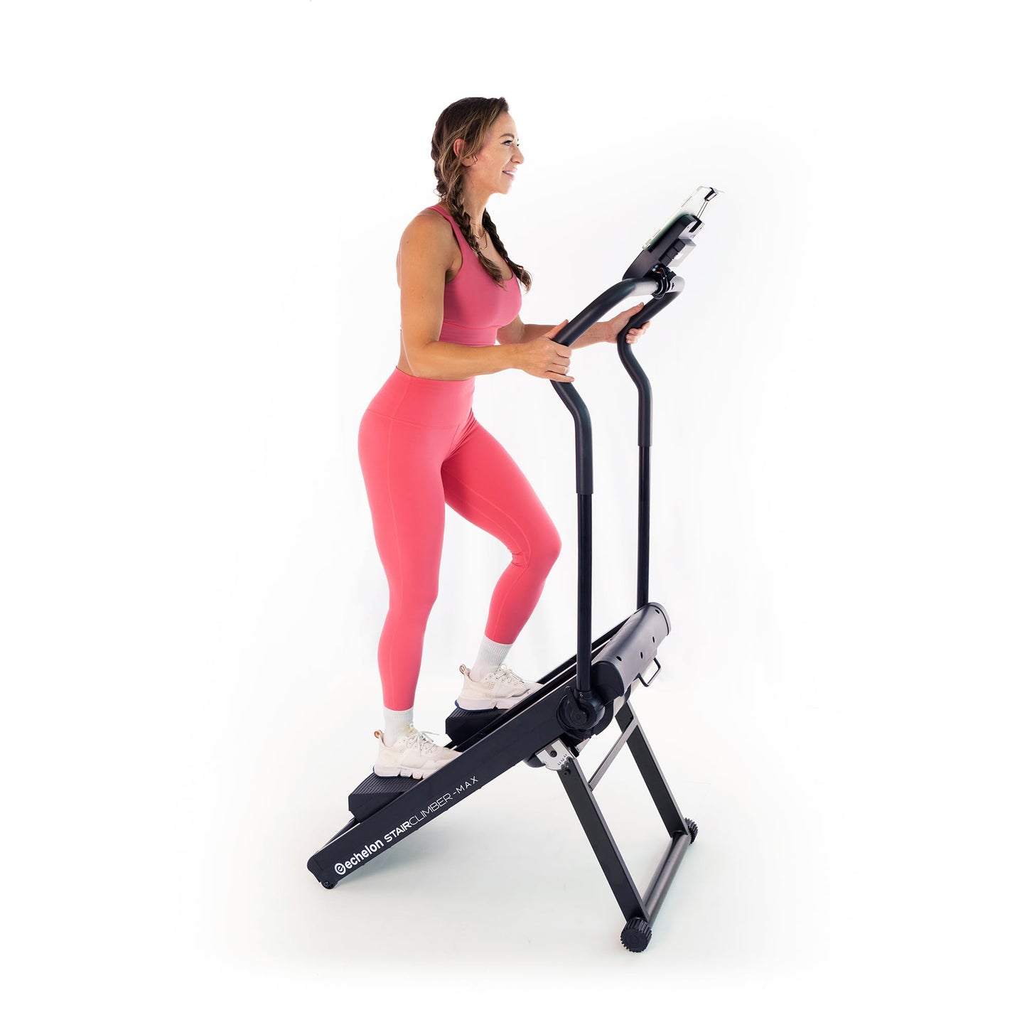 Echelon Stair Climber Max for Home | 32 Magnetic Resistance Levels, LCD Display, Bluetooth, Adjustable Foam Handlebars, Foldable Home Cardio Machine, Supports Up to 300 LB