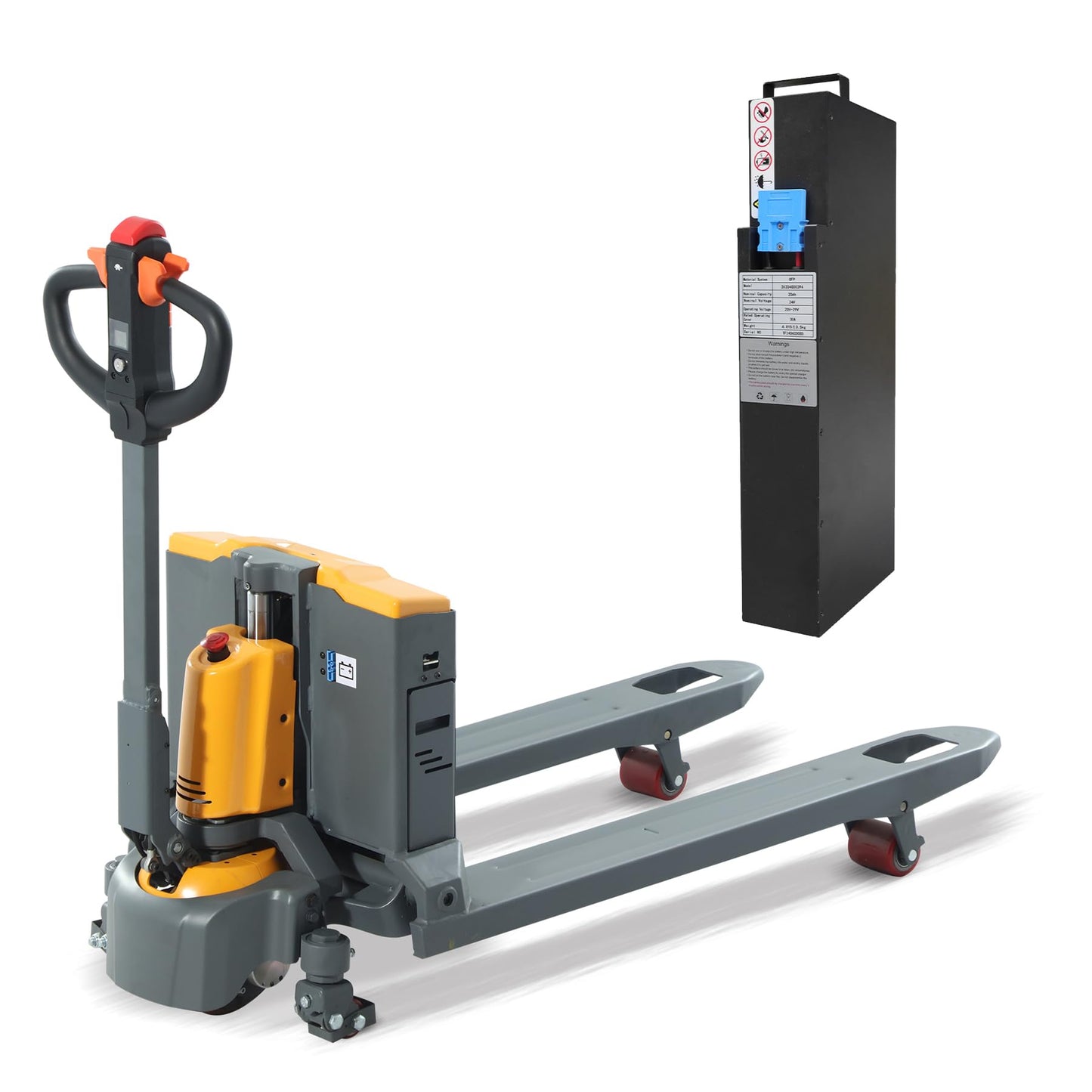 APOLLOLIFT 3300lb Capacity Electric Pallet Jack Truck, Lithium Powered Pallet Truck 48"x27" Forks Lift Jack with Extra Battery