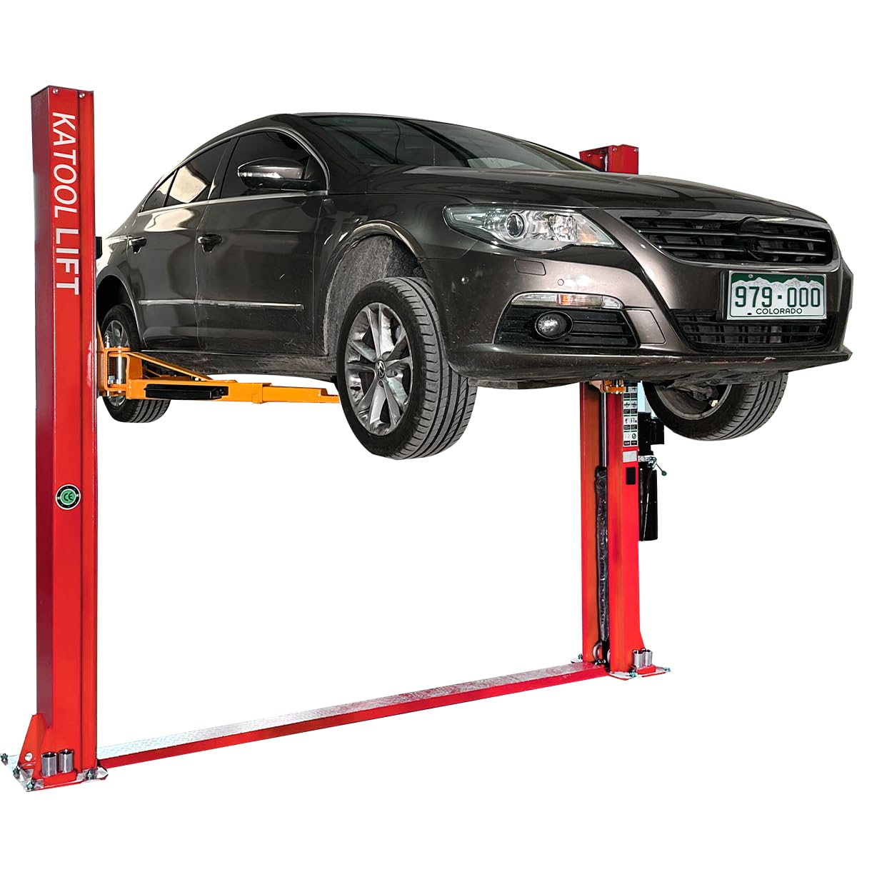 KATOOL 10000lbs 2 Posts Lift Auto Lift KT-H100 Shop Home auto lift car lift Floor Plate Auto Hoist, 112*18*36inch, Red