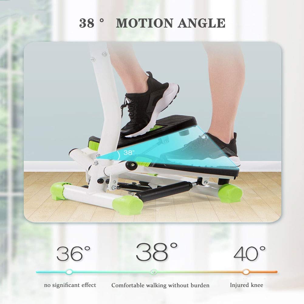 Indoor Fitness Twist Stepper with Adjustable Resi Compact Stair Stepper Fitness Machine with Handle and LCD Monitor Indoor Exercise Bike